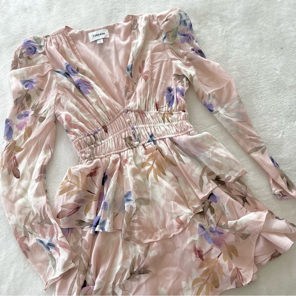 Yumi Kim Samba Mini Dress in Sky High Sand Light Pink Floral - Small - Picture 2 of 8